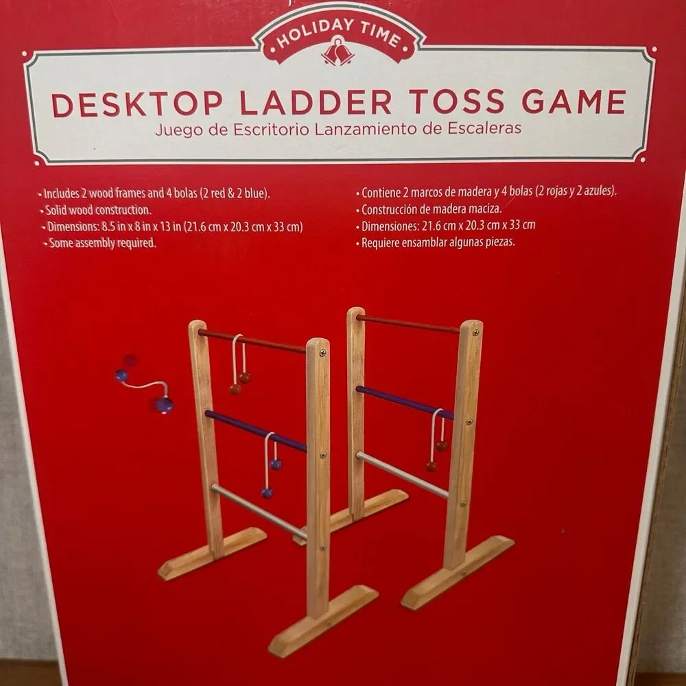 Wood Desktop Ladder Toss Game 8.5